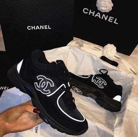 chanel black sneakers outfit